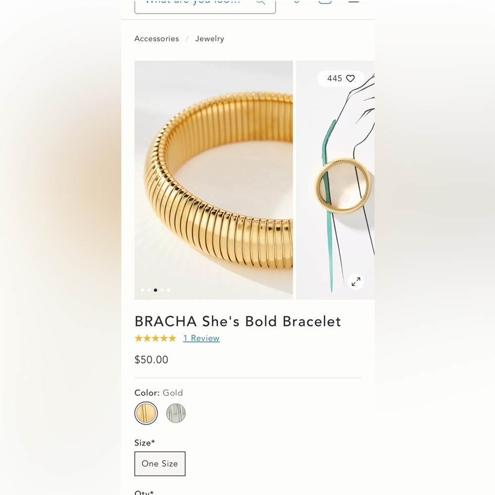 BRACHA She’s Bold Gold Bracelet